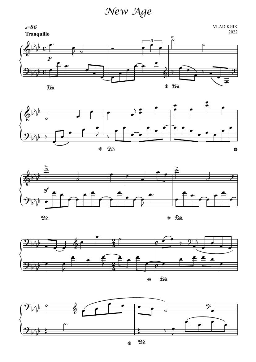 NEW AGE 2022 — score page by Vlad Krik